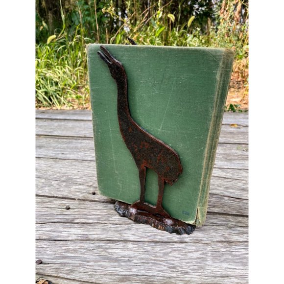 Vintage Folk Art Iron Book End Holder Sand Hill Crane Birds - Picture 3 of 14